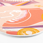 Retro Roller Skates Pattern 2. pink, orange, cream Bath Mat Gallery Image 3