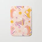 Retro Roller Skates Pattern 2. pink, orange, cream Bath Mat Gallery Image 1