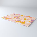 Retro Roller Skates Pattern 2. pink, orange, cream Rug Gallery Image 3
