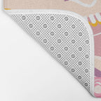 Retro Roller Skates Pattern 2. pink, orange, cream Bath Mat Gallery Image 2