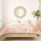 Retro Roller Skates Pattern 2. pink, orange, cream Duvet Cover Gallery Image 3