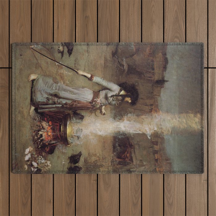 The Magic Circle, John William Waterhouse Outdoor Rug Gallery Image 1