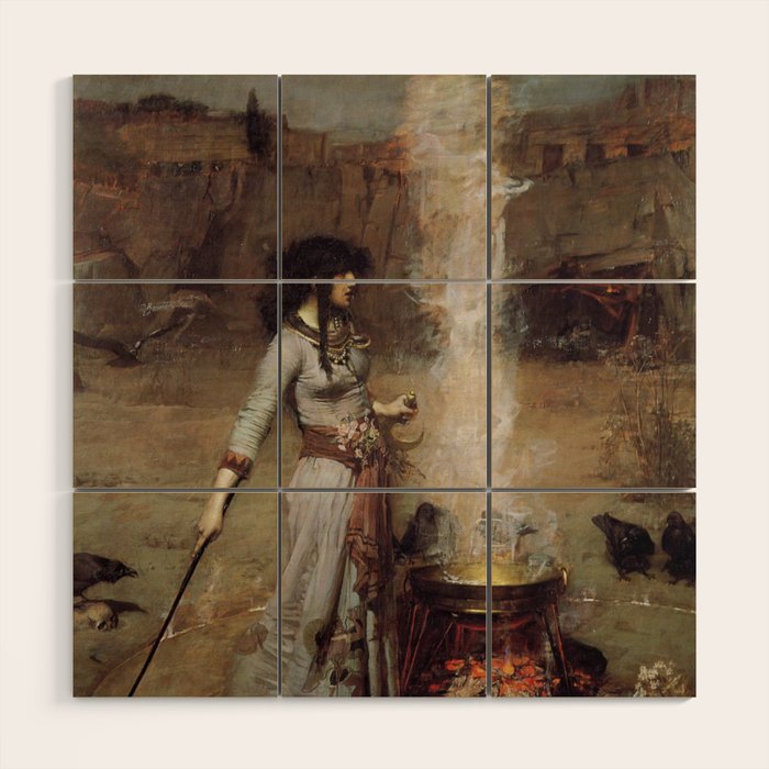 The Magic Circle, John William Waterhouse Wood Wall Art Gallery Image 1