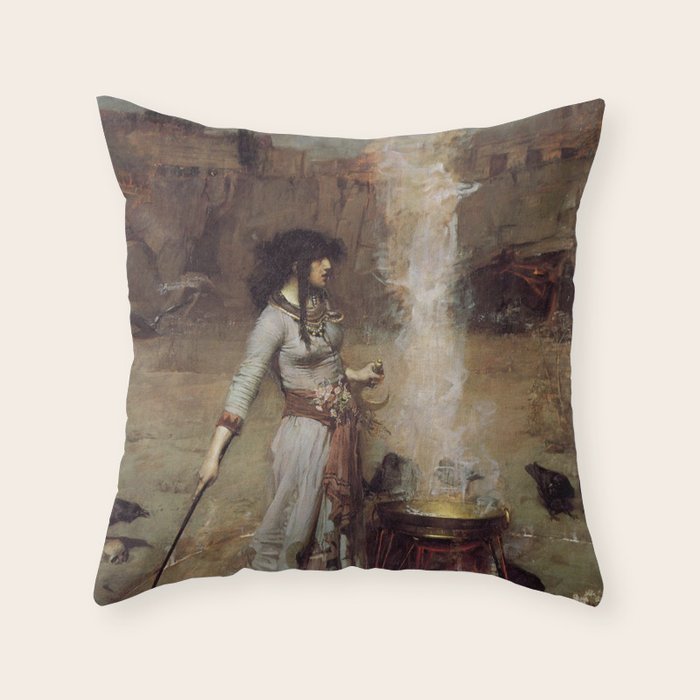The Magic Circle, John William Waterhouse Throw Pillow Gallery Image 6