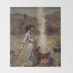 The Magic Circle, John William Waterhouse Throw Blanket Gallery Image 2