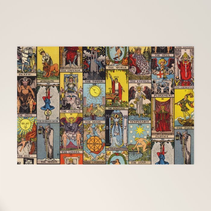 Major Arcana of the Tarot Patchwork Design Welcome Mat Gallery Image 1