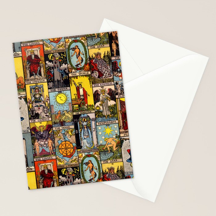 Major Arcana of the Tarot Patchwork Design Stationery Card Gallery Image 2