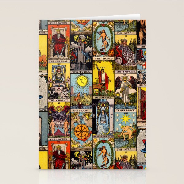Major Arcana of the Tarot Patchwork Design Stationery Card Gallery Image 2