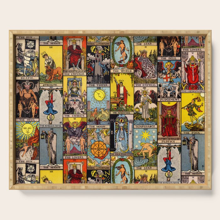 Major Arcana of the Tarot Patchwork Design Serving Tray Gallery Image 1