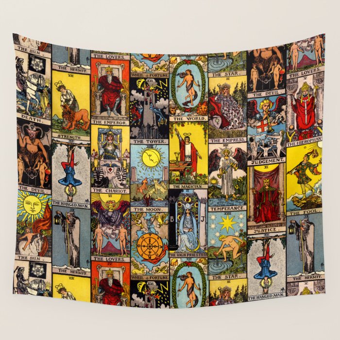 Major Arcana of the Tarot Patchwork Design Wall Tapestry Gallery Image 4