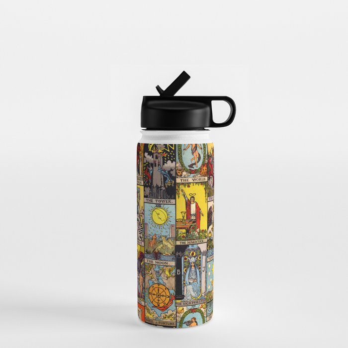 Major Arcana of the Tarot Patchwork Design Water Bottle Gallery Image 1