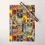 Major Arcana of the Tarot Patchwork Design Wrapping Paper Gallery Image 1