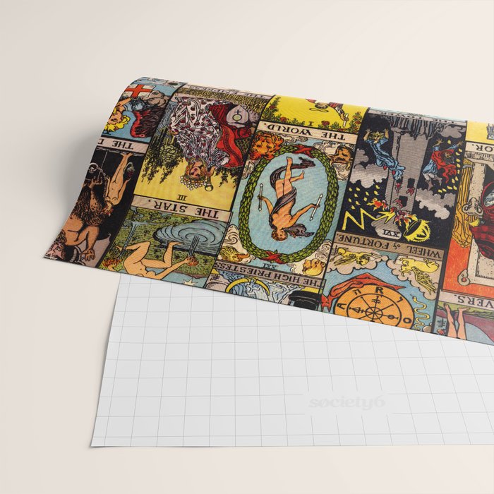 Major Arcana of the Tarot Patchwork Design Wrapping Paper Gallery Image 2
