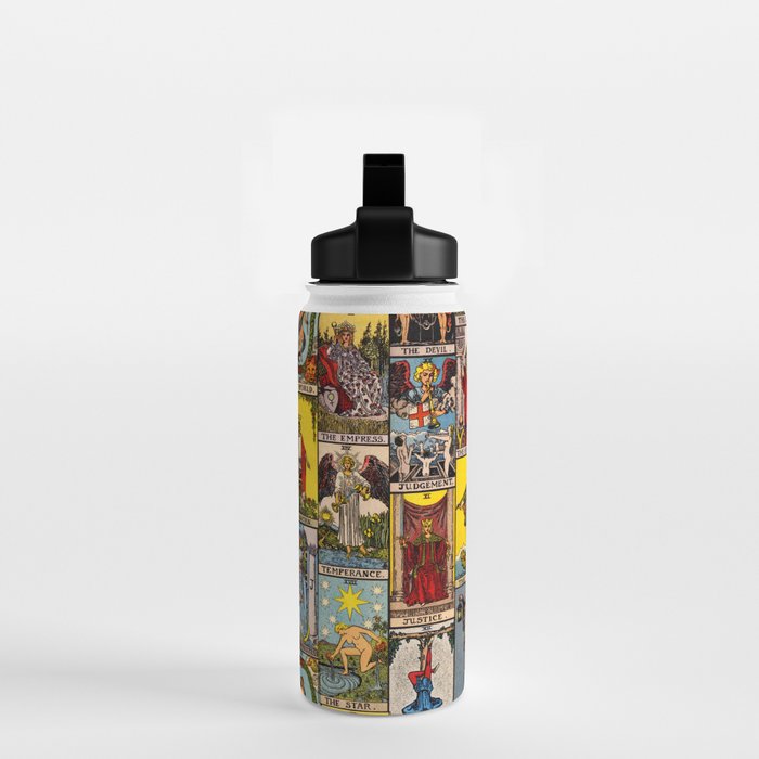 Major Arcana of the Tarot Patchwork Design Water Bottle Gallery Image 2