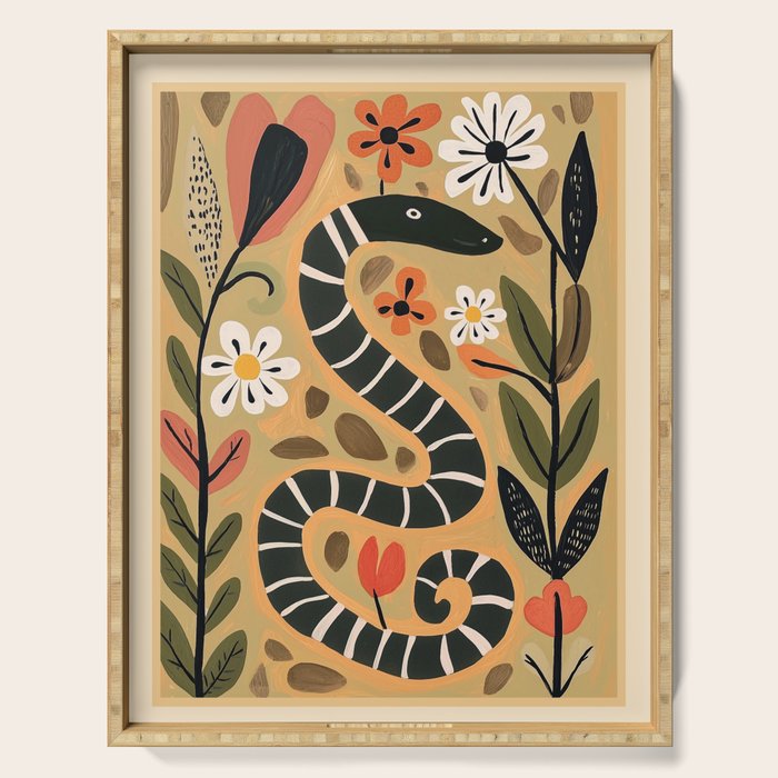 Striped Garden Snake I Serving Tray Gallery Image 1