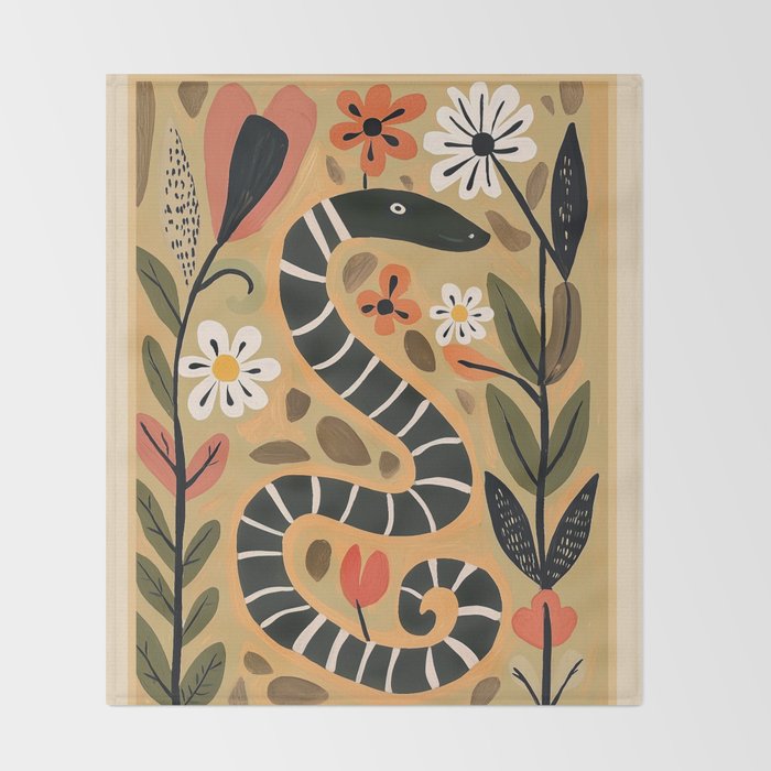 Striped Garden Snake I Throw Blanket Gallery Image 2