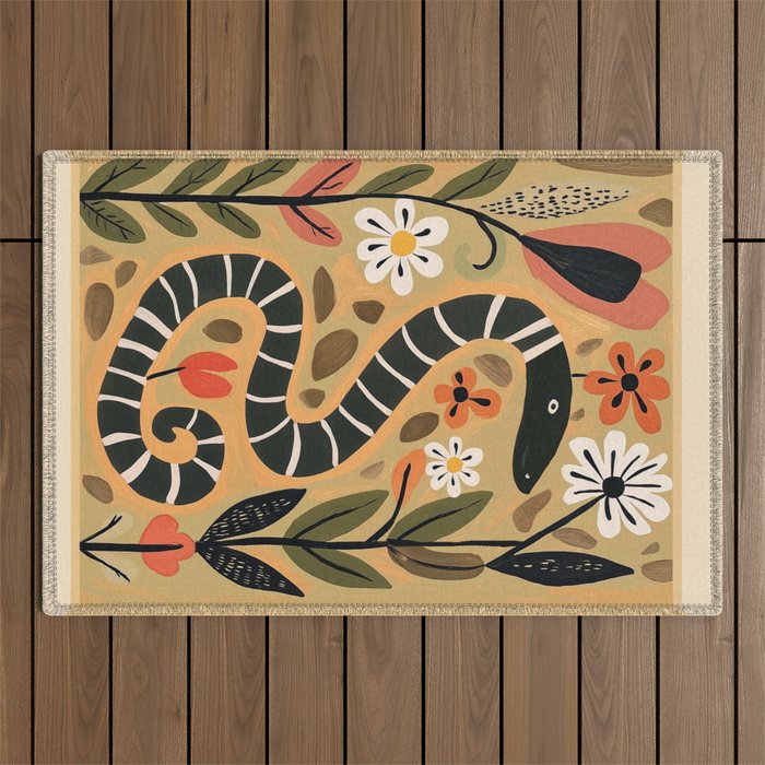 Striped Garden Snake I Outdoor Rug Gallery Image 1