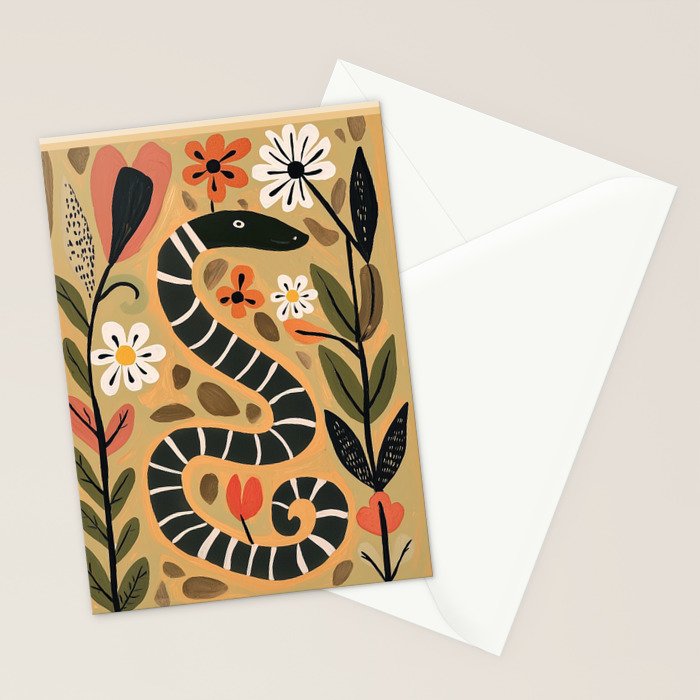 Striped Garden Snake I Stationery Card Gallery Image 2