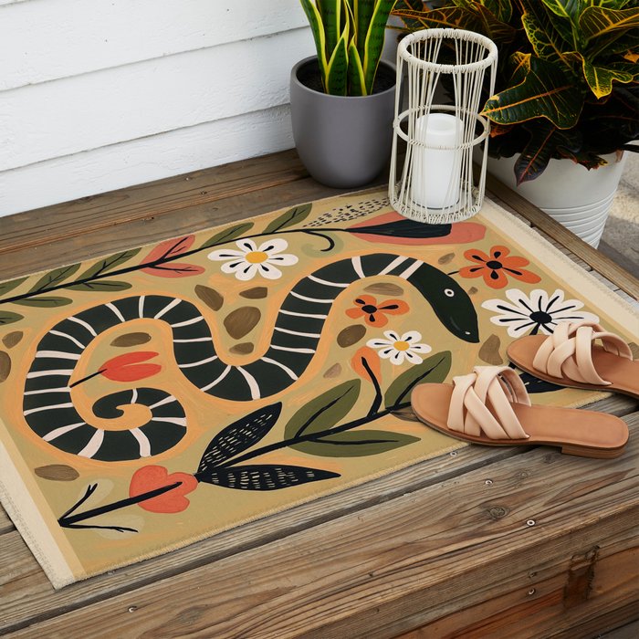 Striped Garden Snake I Outdoor Rug Gallery Image 2