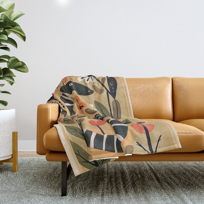 Striped Garden Snake I Throw Blanket Gallery Image 1