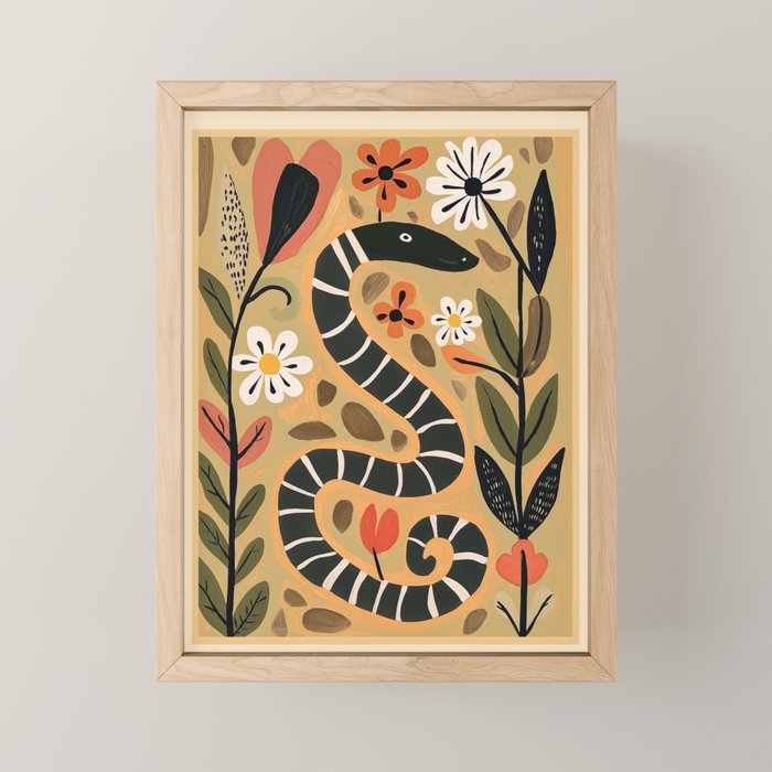 Striped Garden Snake I Mini Art Print Gallery Image 1