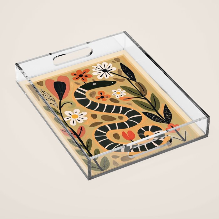 Striped Garden Snake I Acrylic Tray Gallery Image 1