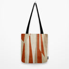 Dark Terracotta Beige Tan Abstract Lines Artwork Tote Bag Gallery Image 2