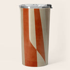 Dark Terracotta Beige Tan Abstract Lines Artwork Travel Mug Gallery Image 2