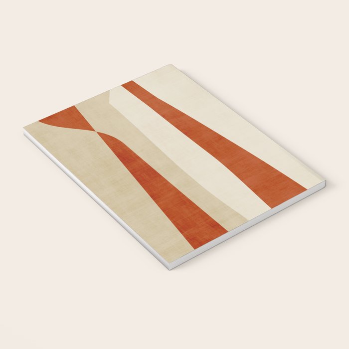 Dark Terracotta Beige Tan Abstract Lines Artwork Notebook Gallery Image 3