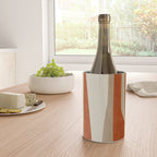 Dark Terracotta Beige Tan Abstract Lines Artwork Wine Chiller Gallery Image 4