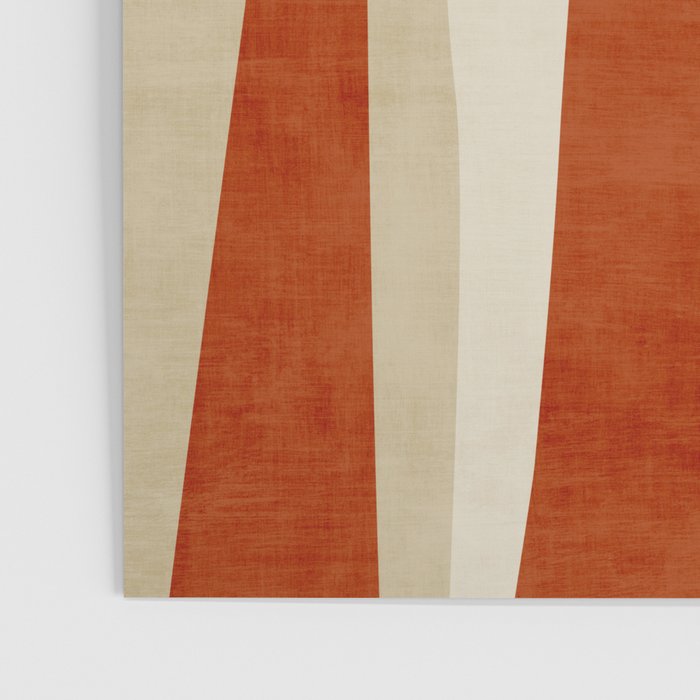 Dark Terracotta Beige Tan Abstract Lines Artwork Poster Gallery Image 3
