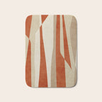 Dark Terracotta Beige Tan Abstract Lines Artwork Bath Mat Gallery Image 1