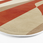 Dark Terracotta Beige Tan Abstract Lines Artwork Bath Mat Gallery Image 3