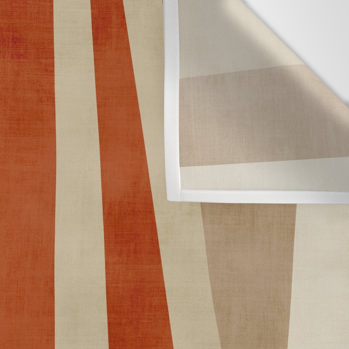 Dark Terracotta Beige Tan Abstract Lines Artwork Wall Tapestry Gallery Image 3
