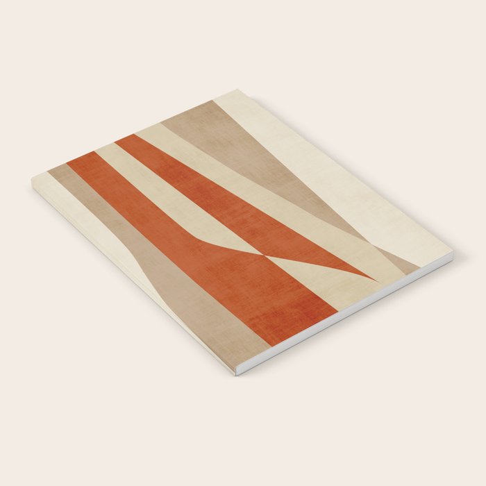Dark Terracotta Beige Tan Abstract Lines Artwork Notebook Gallery Image 1