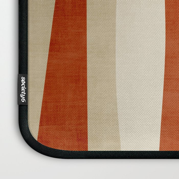 Dark Terracotta Beige Tan Abstract Lines Artwork Laptop Sleeve Gallery Image 3