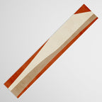 Dark Terracotta Beige Tan Abstract Lines Artwork Table Runner Gallery Image 3