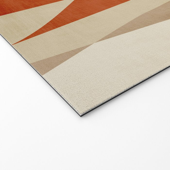 Dark Terracotta Beige Tan Abstract Lines Artwork Welcome Mat Gallery Image 2
