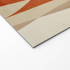 Dark Terracotta Beige Tan Abstract Lines Artwork Welcome Mat Gallery Image 2