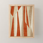 Dark Terracotta Beige Tan Abstract Lines Artwork Mini Art Print Gallery Image 1