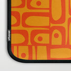 Mid Century Modern Bold Abstract Piquet Pattern in Orange Yellow Laptop Sleeve Gallery Image 3