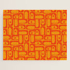 Mid Century Modern Bold Abstract Piquet Pattern in Orange Yellow Jigsaw Puzzle Gallery Image 1
