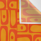 Mid Century Modern Bold Abstract Piquet Pattern in Orange Yellow Wall Tapestry Gallery Image 3