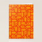 Mid Century Modern Bold Abstract Piquet Pattern in Orange Yellow Stationery Card Gallery Image 2