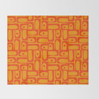 Mid Century Modern Bold Abstract Piquet Pattern in Orange Yellow Throw Blanket Gallery Image 2