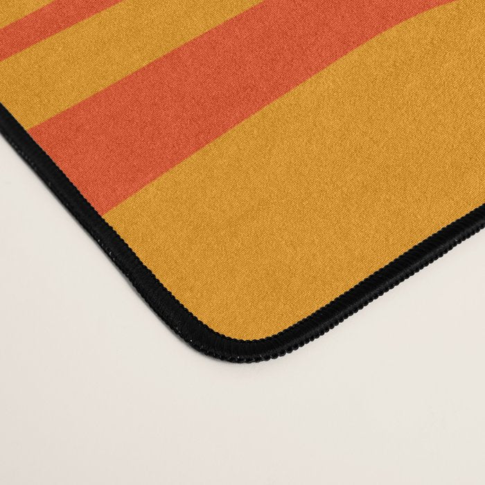 Mid Century Modern Bold Abstract Piquet Pattern in Orange Yellow Desk Mat Gallery Image 4
