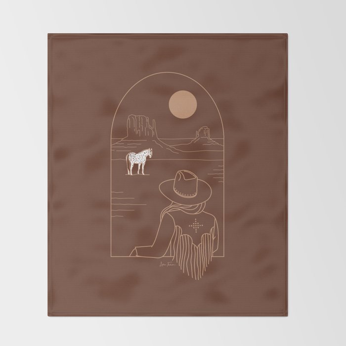 Lost Pony in Burnt Clay Throw Blanket Gallery Image 2