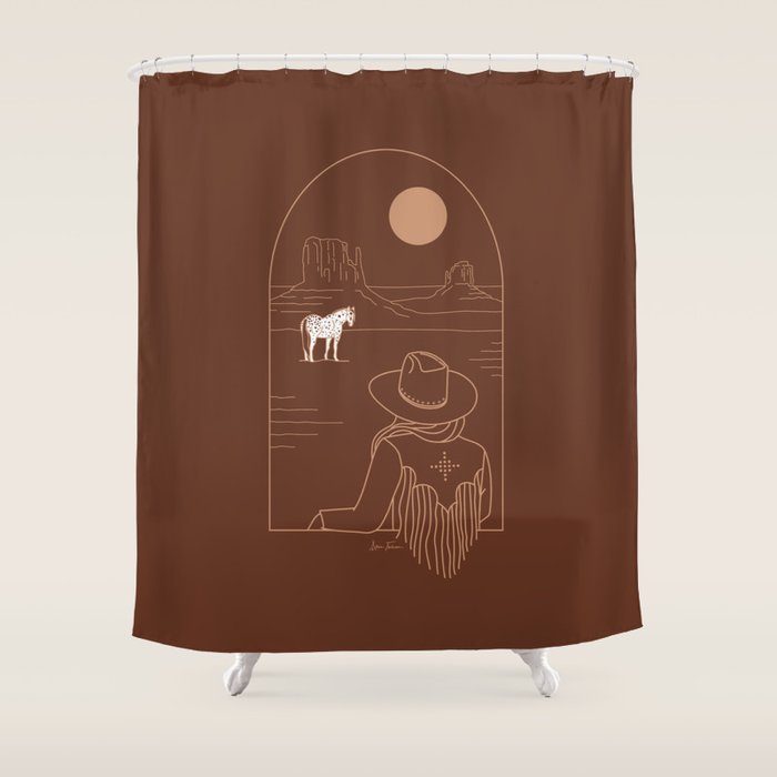 Lost Pony in Burnt Clay Shower Curtain Gallery Image 1