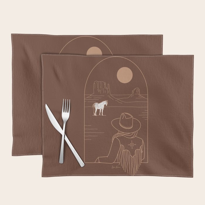 Lost Pony in Burnt Clay Placemat Gallery Image 1