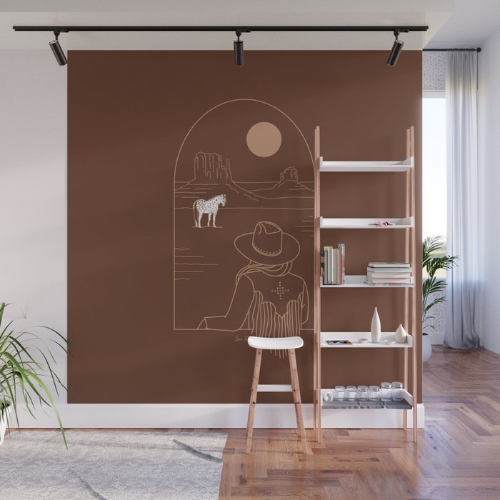 Lost Pony in Burnt Clay Wall Mural Gallery Image 1